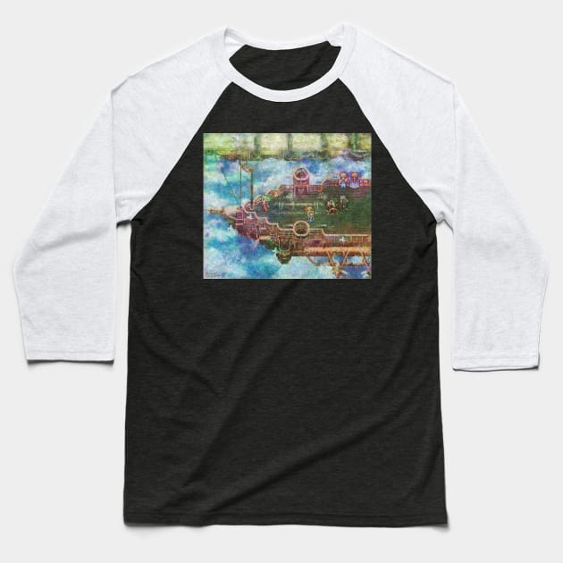 Final Fantasy VI Terra Branford Airship Impressionist Painting Baseball T-Shirt by BonBonBunny